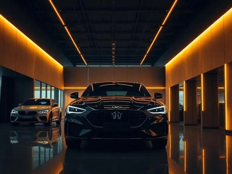 Modern automobile showroom interior